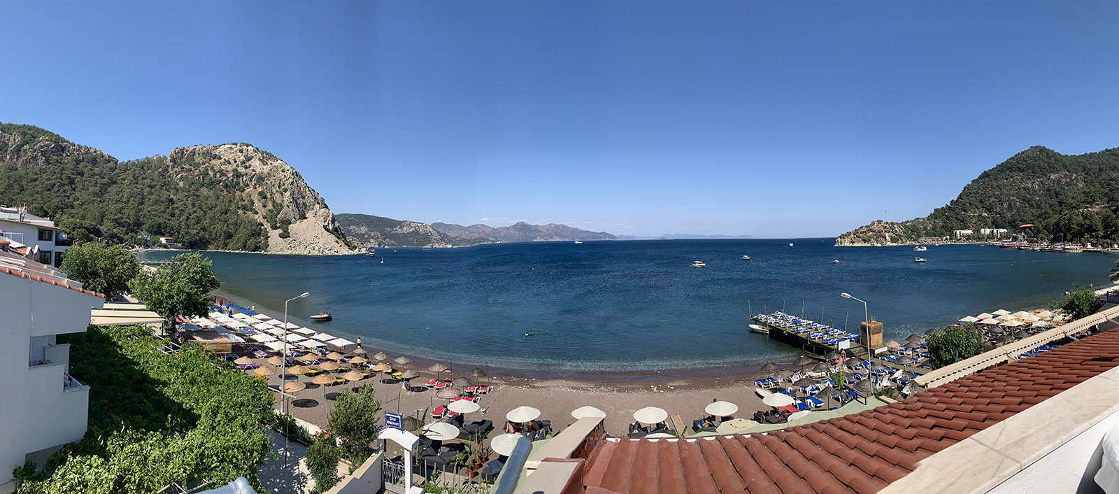 Turunc Malmen Blue Flag panoramic beach view